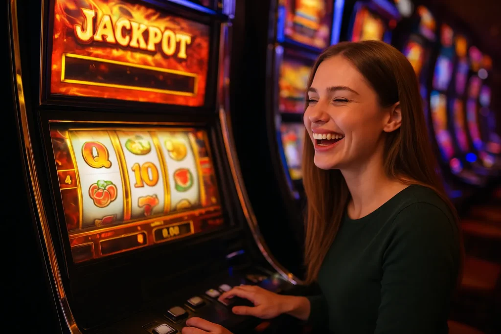 Megapari slot oynayan kadın